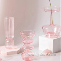 pink crystal glass flowers vase